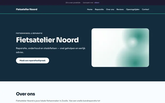Voorbeeldwebsite van Fietsatelier Noord