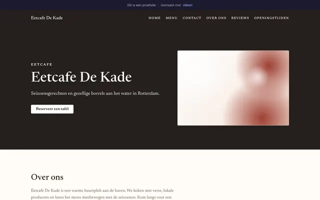 Voorbeeldwebsite van Eetcafe De Kade